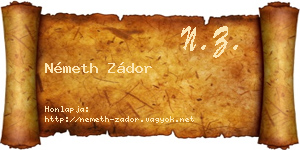 Németh Zádor névjegykártya