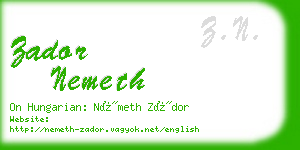 zador nemeth business card